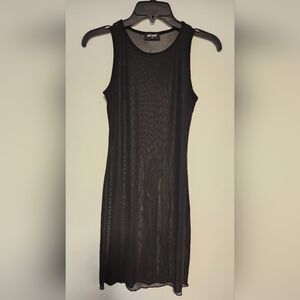 Mesh Black Sleeveless Mini Dress